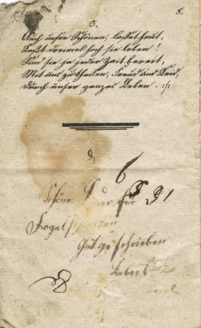 Liederheft von 1835 - Seite 8