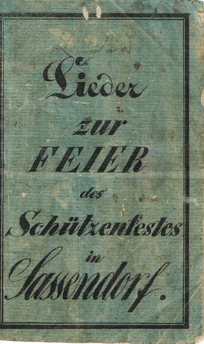 Liederheft von 1835 - Deckblatt 1
